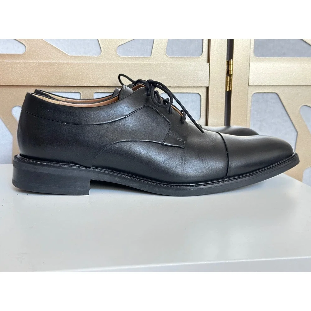 Cole Haan Mens Lenox Hill Cap Toe Derby Black Leather Dress Shoes C20155 SZ 12 M
